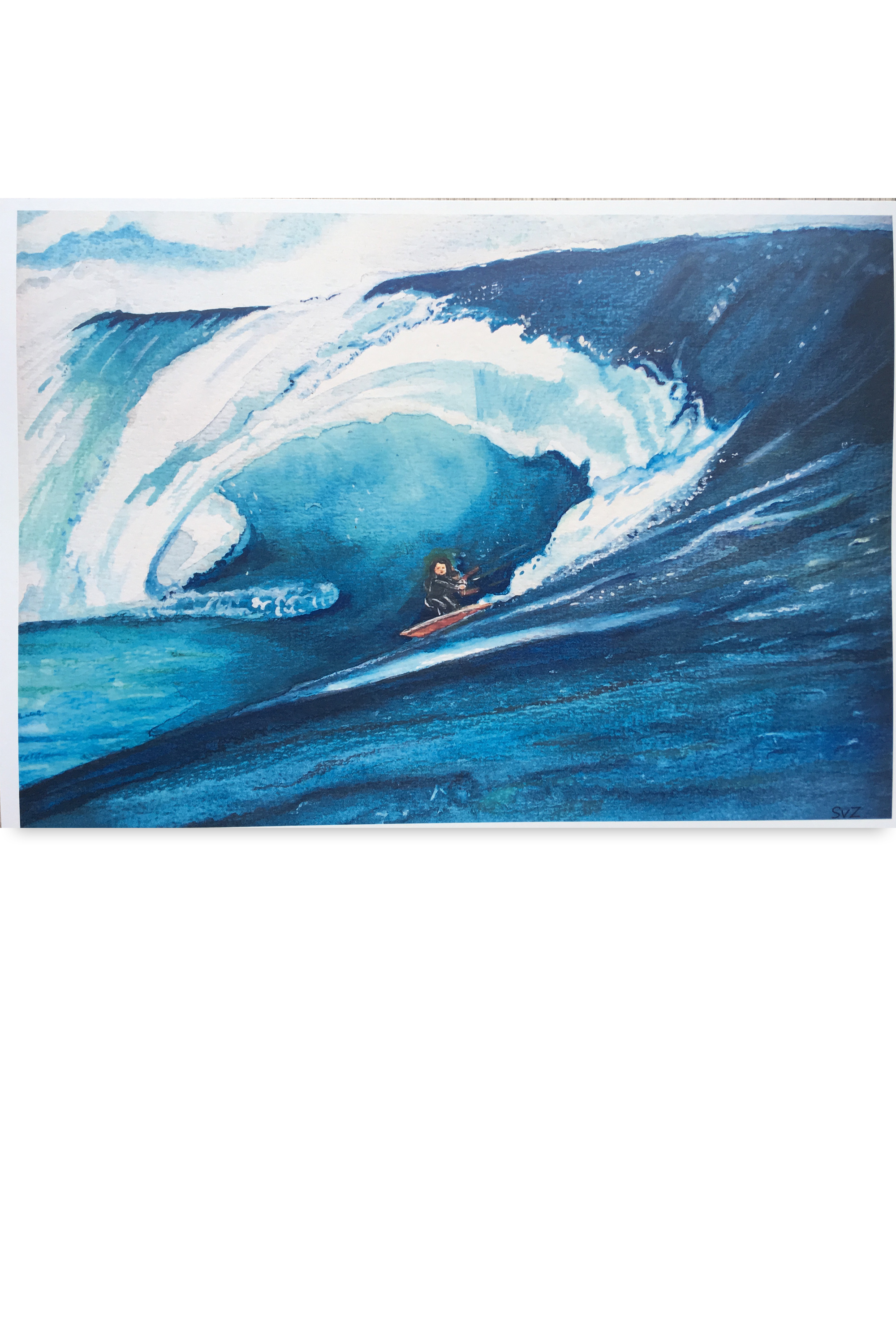 kitesurfer, oceaan, artwork, waterkunst